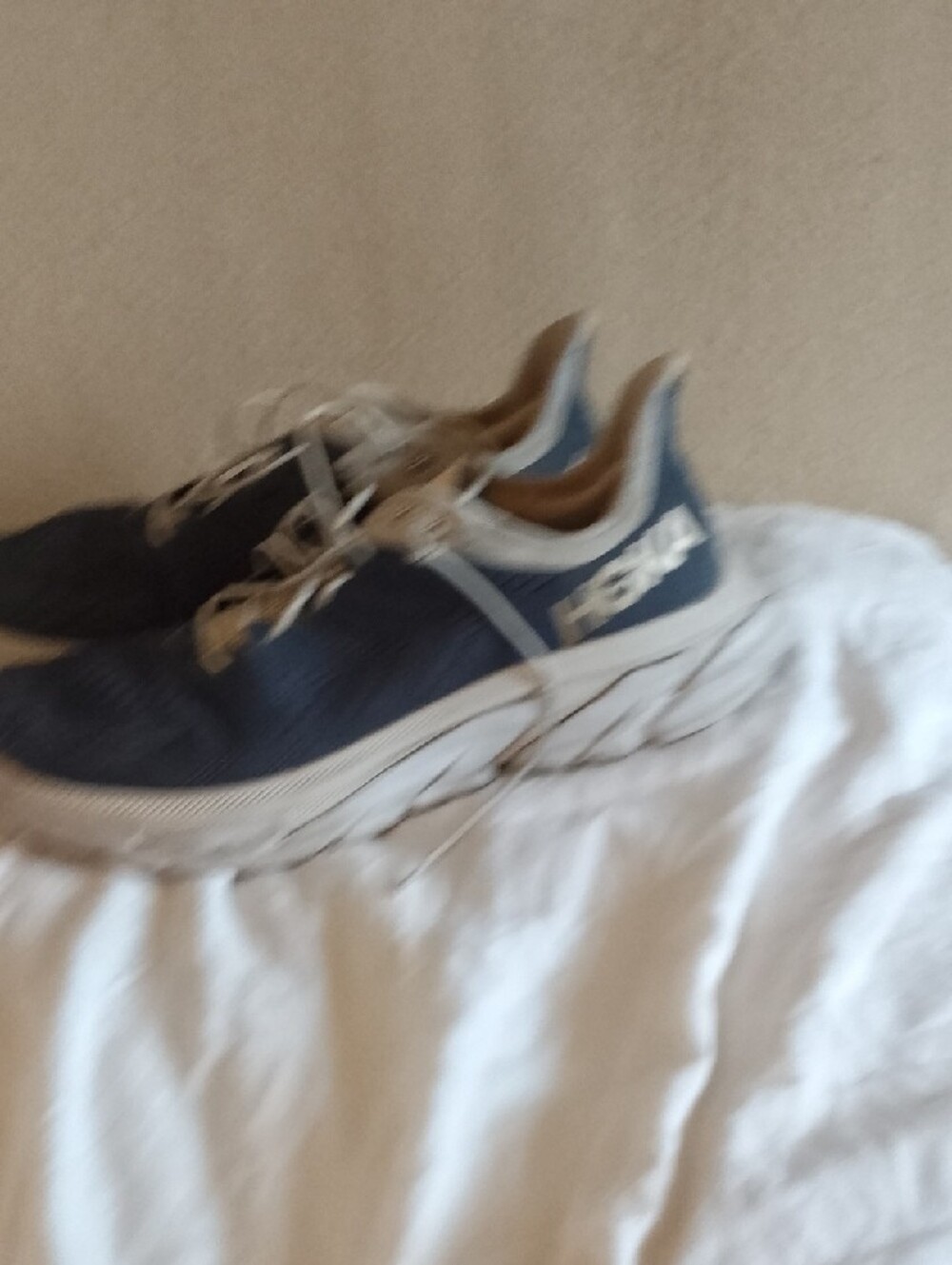 Hoka Men's Navy and Beige Athletic Running Shoes - Picture 5 of 7